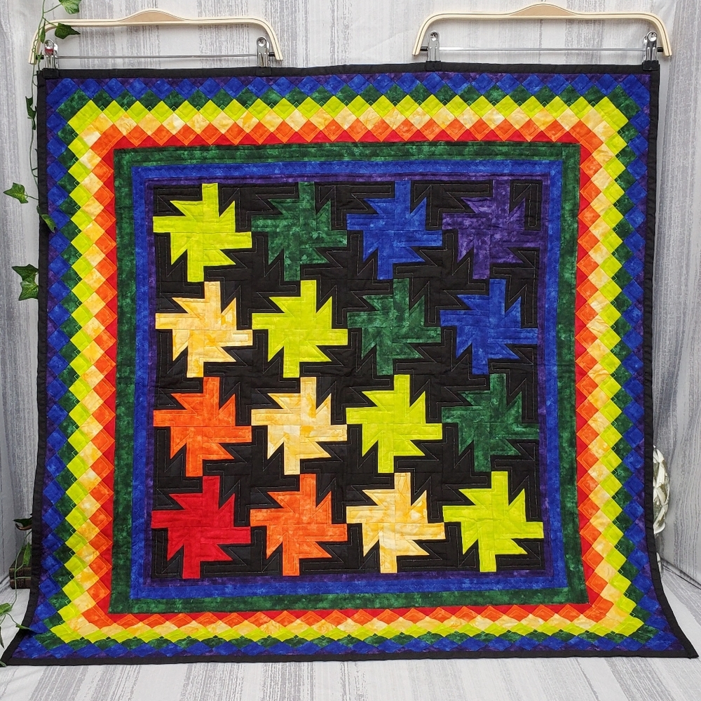 Quilt Rainbow Pinwheel Square - Picture 1 of 11